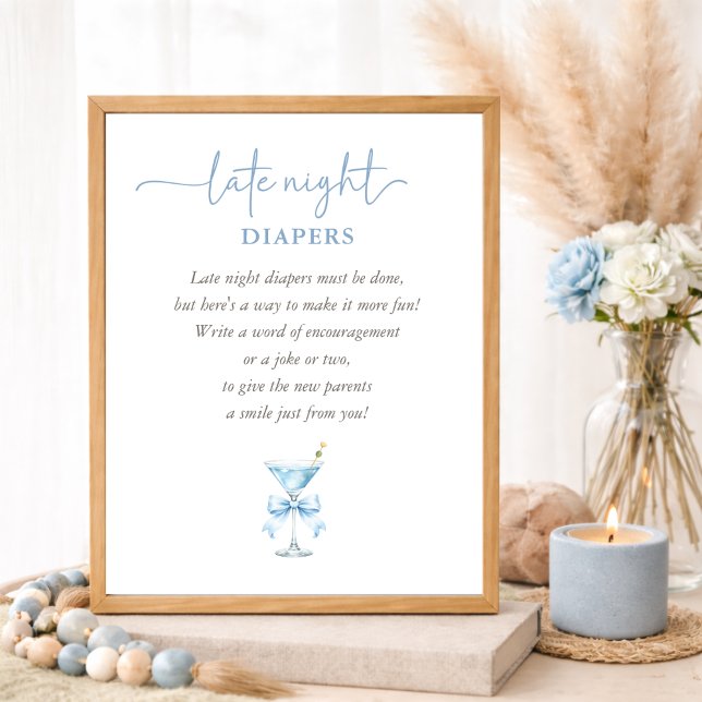 Póster A TIni One Blue Boy Baby Shower Late Night Diapers (Subido por el creador)