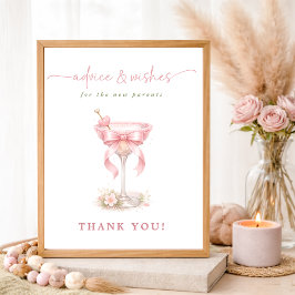 Póster A Tini One Coquette Baby Shower Advice & Wishes