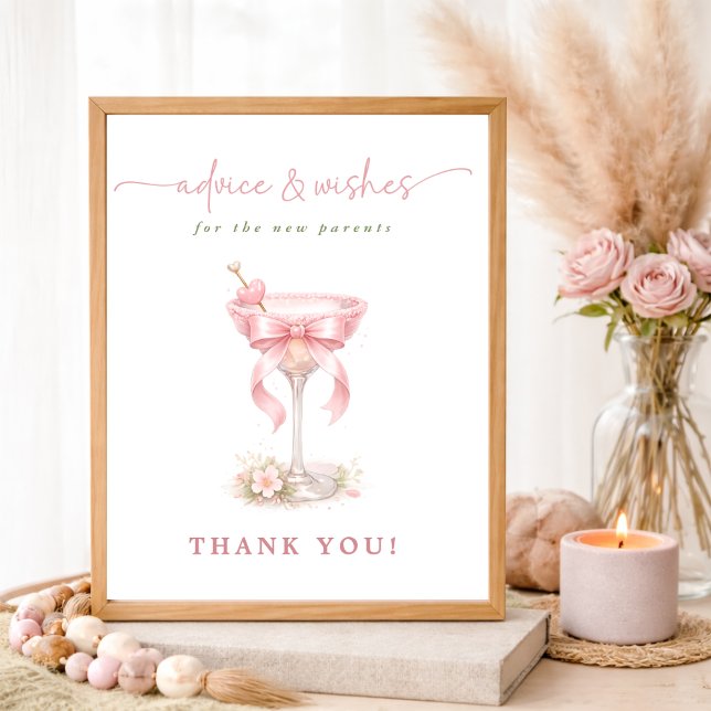 Póster A Tini One Coquette Baby Shower Advice & Wishes (Subido por el creador)