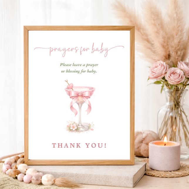 Póster A Tini One Pink Bow Baby Shower Prayers for Baby (Subido por el creador)