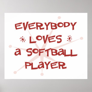 Póster A Todos Les Encanta El Softball