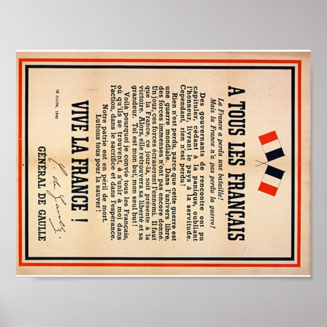 Póster "A Tous les Français" (Frente)
