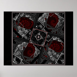 Póster A través del poster del fractal del espejo