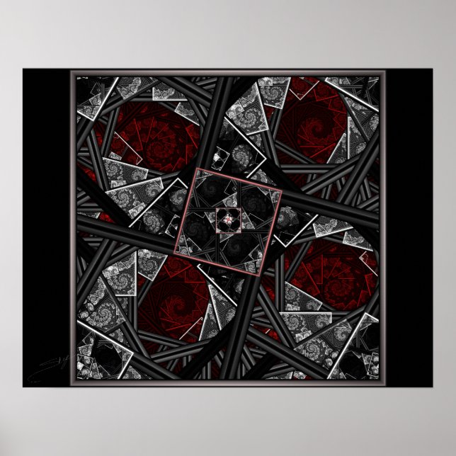 Póster A través del Poster fractal de cristal de aspecto (Frente)