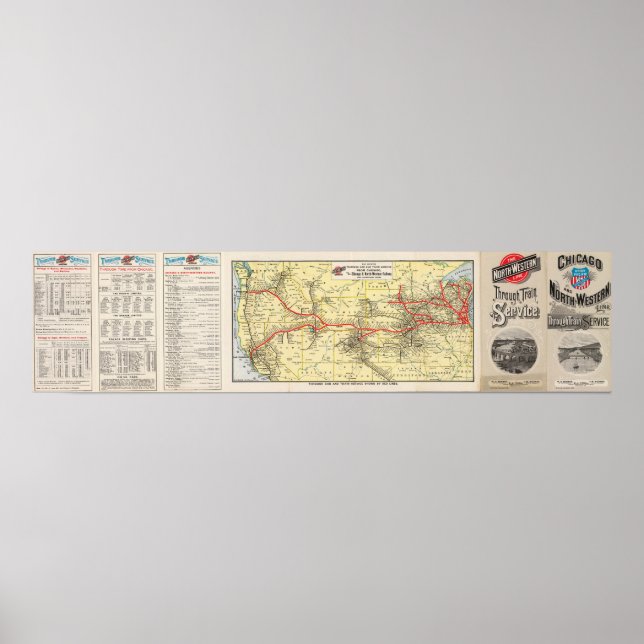 Póster A través del servicio de tren de Chicago (Frente)