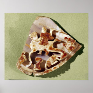 Póster A triumphant emperor trampling barbarians