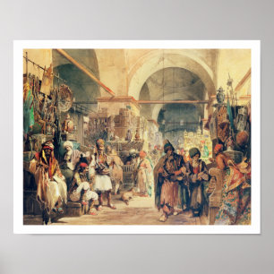 Póster A Turkish Bazaar, 1854 (pencil & w/c on paper)