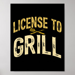 Póster A Un Padre Divertido Le Encanta La Licencia Bbq Pa
