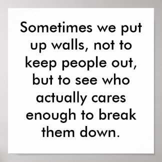 Póster A veces ponemos muros, no para mantener a la gente