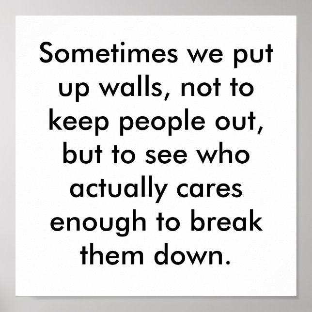 Póster A veces ponemos muros, no para mantener a la gente (Frente)