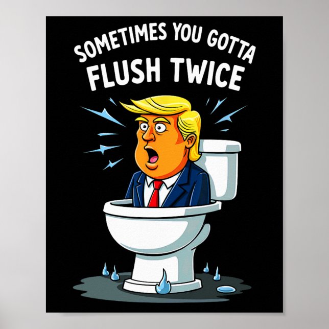Póster A Veces Tienes Que Flush Dos Veces (Frente)