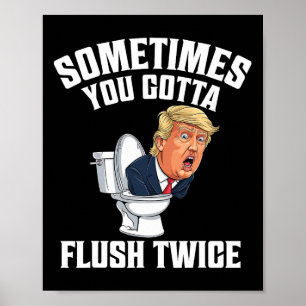 Póster A Veces Tienes Que Flush Dos Veces Divertido Anti