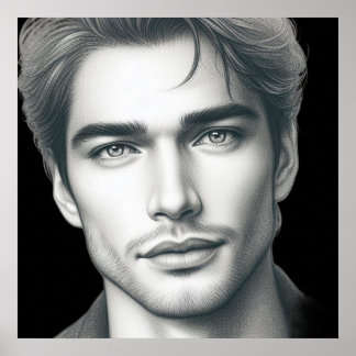 Póster A Very Handsome Young Man on a 24x24 Wall Poster