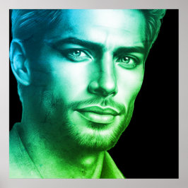 Póster A Very Handsome Young Man on a 24x24 Wall Poster