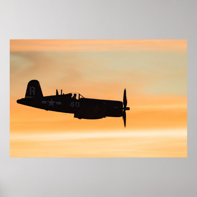 Póster A Vought F4U Corsair Fighter (Frente)