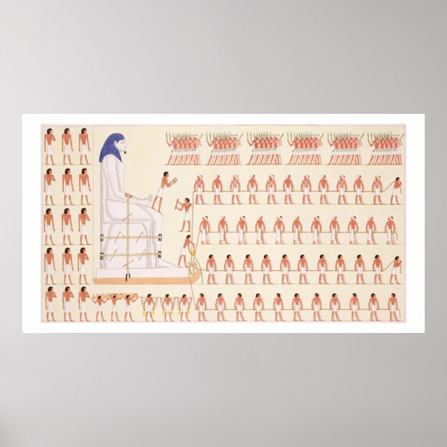 Póster A wall painting at Beni Hasan depicting the moving (Frente)