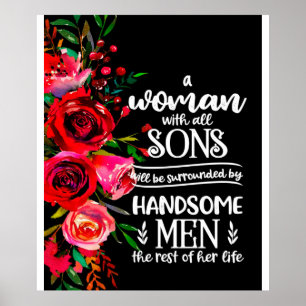 Póster A woman With All Sons Gift, Mother's Day Gift Idea