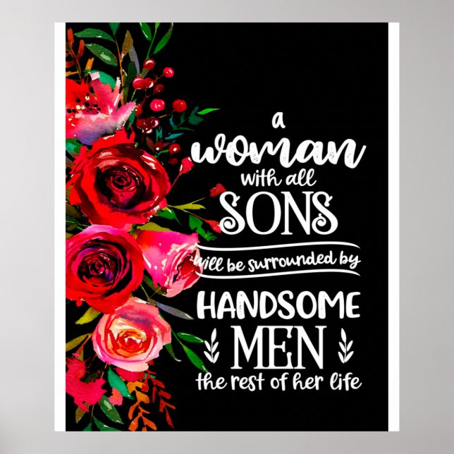 Póster A woman With All Sons Gift, Mother's Day Gift Idea (Frente)