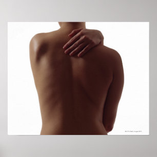 Póster A woman's bare back with one hand reaching