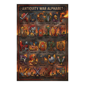 Póster A-Z Antiquity War Alphabet