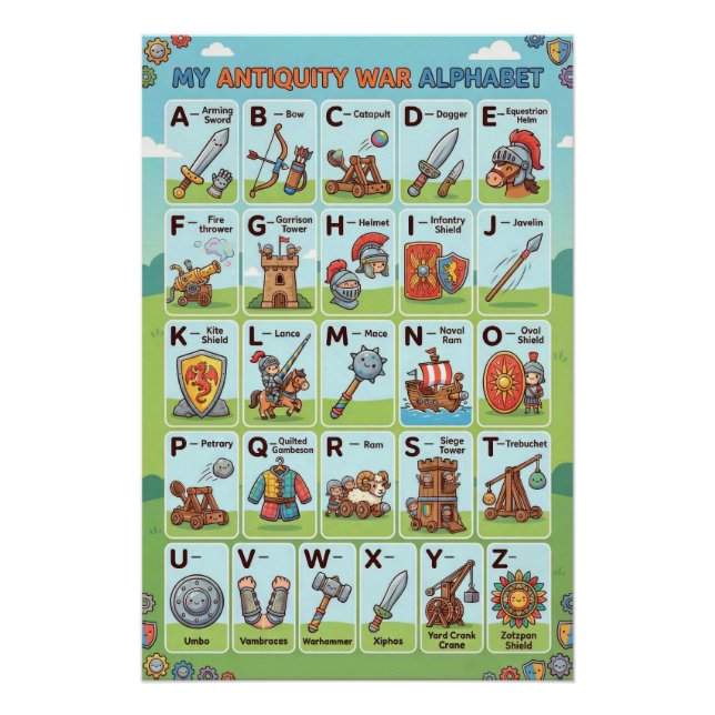 Póster A-Z Antiquity War Alphabet (Anverso)