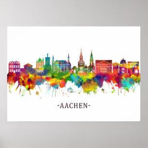 Póster Aachen Germany Skyline