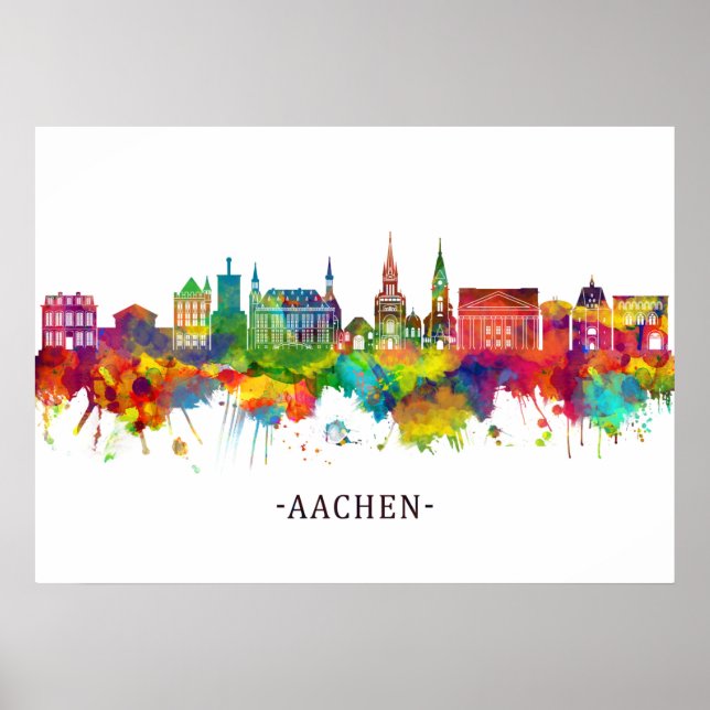 Póster Aachen Germany Skyline (Frente)