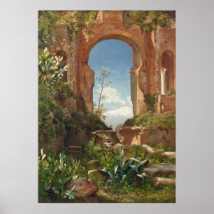 Póster Aagaard Ruinas Paintaje del Monte Etna