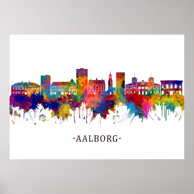 Póster Aalborg Danish Skyline (Frente)