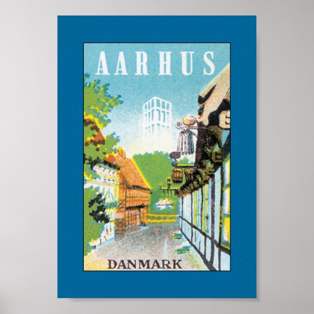 Póster Aarhus Danmark (lienzo) (Frente)