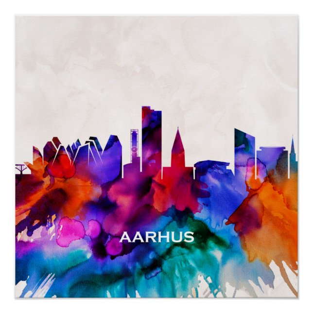 Póster Aarhus Skyline (Anverso)
