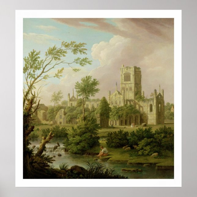Póster Abadía de Kirkstall, Yorkshire, 1747 (aceite sobre (Frente)