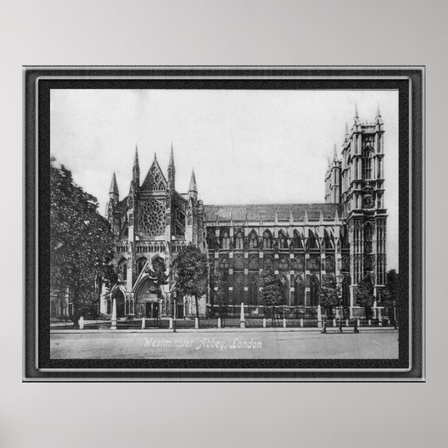 Póster Abadía de Westminster en blanco y negro (Frente)