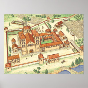 Póster Abadía del Romanesque. Modelo