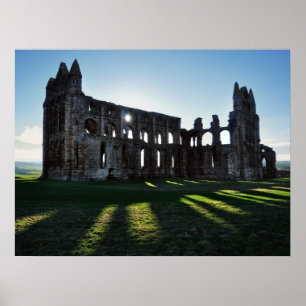 Póster Abadía Whitby al atardecer