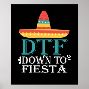 Póster Abajo A Fiesta DTF - Funny Cinco De Mayo