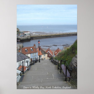 Póster Abajo a la bahía de Whitby, North Yorkshire,