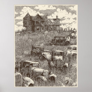 Póster Abajo En El Poster De La Granja (Opción De Descarg