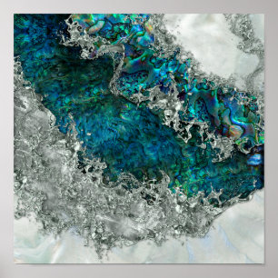 Póster Abalone Shell Pearl y Silver 2