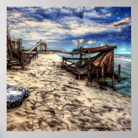 Abandonada Playa Post Apocalíptica en Ruinas