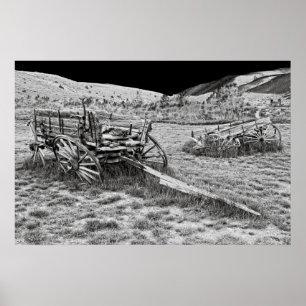 PÓSTER ABANDONADOS WAGONES DE BANNACK MONTANA GHOST TOWN