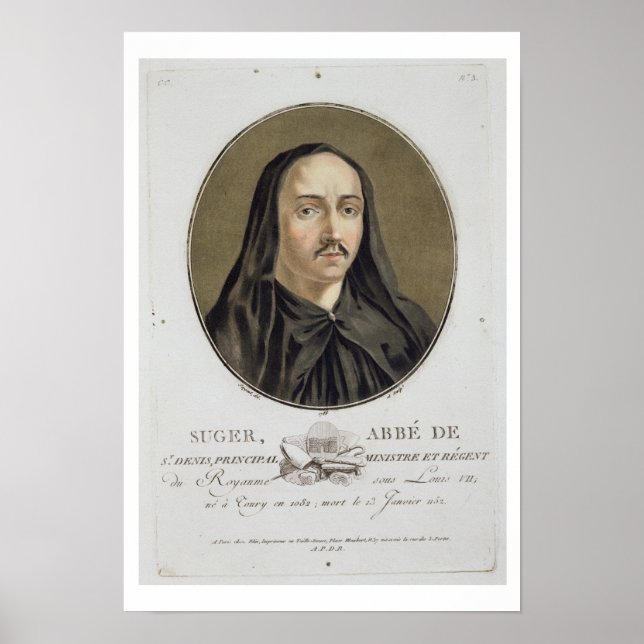 Póster Abbe de Suger (1082-1151) de 'Portraits des gran (Frente)