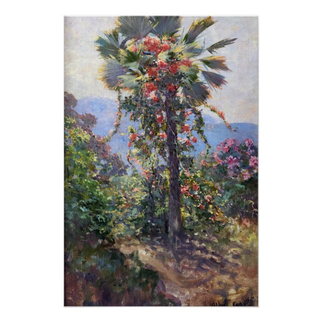 Póster Abbott Fuller Flowers Vines en árbol de palmas (Anverso)
