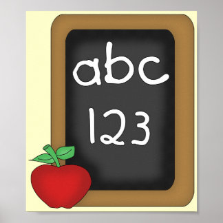 Póster ABC 123 Chalkboard