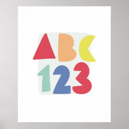 Póster ABC 123 colorido infantil