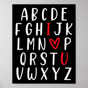 Póster Abc Alphabet I Love You English Teachers Valentine