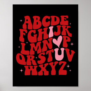 Póster Abc Alphabet I Love You English Teachers Valentine