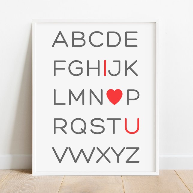 Póster ABC Alphabet I Love You Nursery Decour Poster (Subido por el creador)