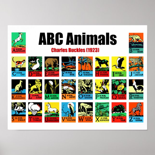 Póster ABC Animals , Charles Buckles (1923) (Frente)