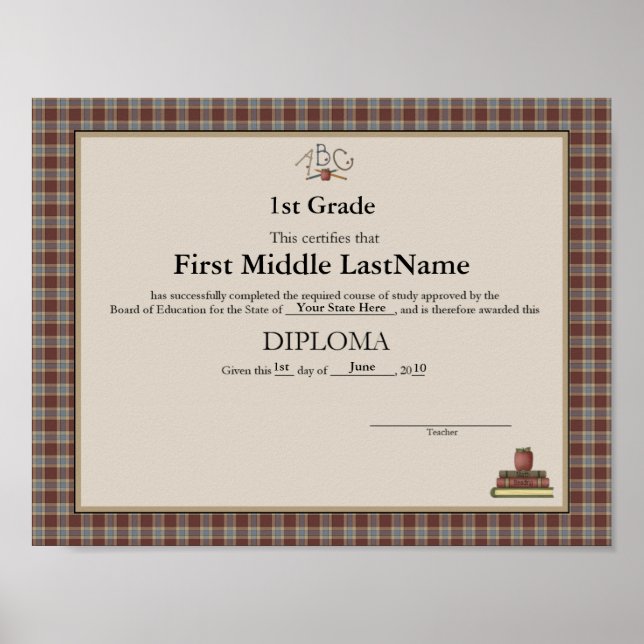 Póster ABC Apples Homeschooler Diploma (Frente)